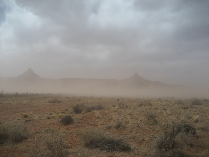 U.S. Geological Survey photo of a dust storm along Indian Creek