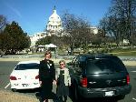 Raven Tennyson and Diane Ackerman in front of Capitol